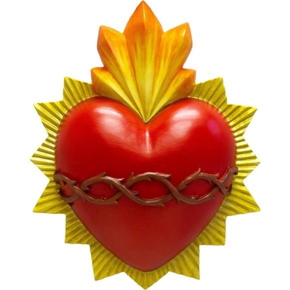 Sacred Heart Religious Wall Sculpture Wall Decor Sacred Heart of Jesus - 9"